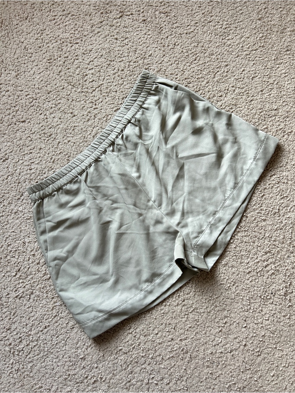 Sage Green Oak and Fort Satin Shorts